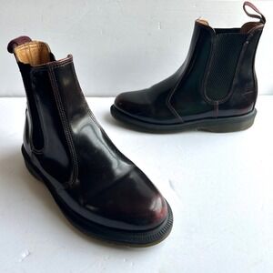 Dr. Martens Flora Arcadia Chelsea Ankle Leather Boots Womens 5 Cherry Red